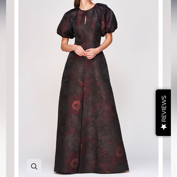 Kay Unger Dresses & Skirts - Kay Unger Delfina Statement Sleeve Gown black and Burgundy